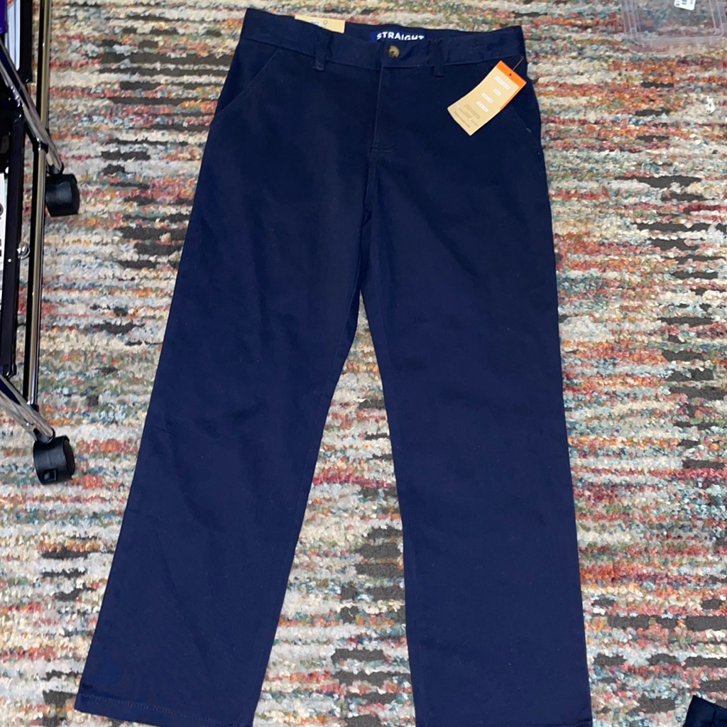 Brand New French Toast Navy Straight Leg Chino Pant. Size 14 Husk.